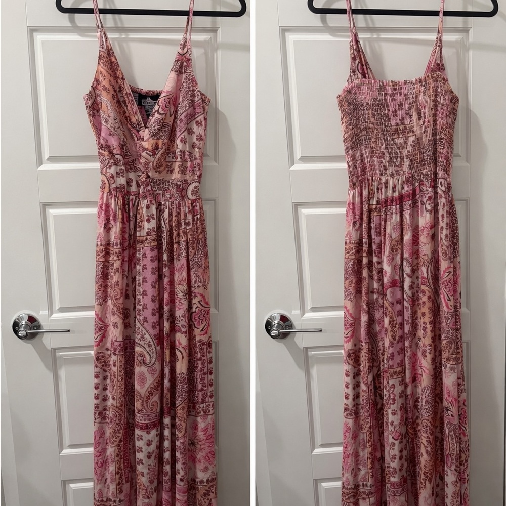 NWT Angie Pink Patterned Midi-Maxi Dress